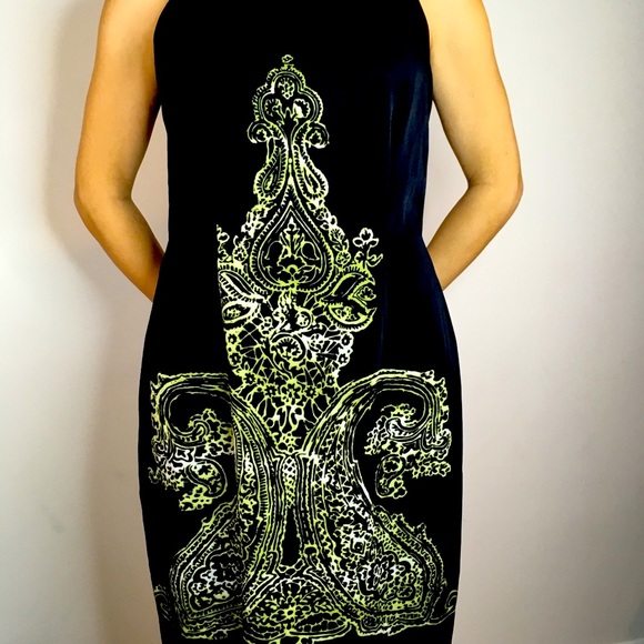 Printed Design Black Dress - Picture 2 of 7